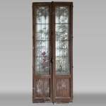 Claudius Bertrand, double door adorned with stained glass with floral decoration, circa 1900