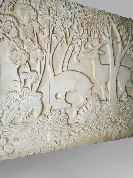 In the style of Armand Albert Rateau (1882-1938)Important plaster bas-relief, end of the 20th century-1