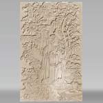 In the style of Armand Albert Rateau (1882-1938) Set including a bathtub and a plaster bas-relief, end of the 20th century. 