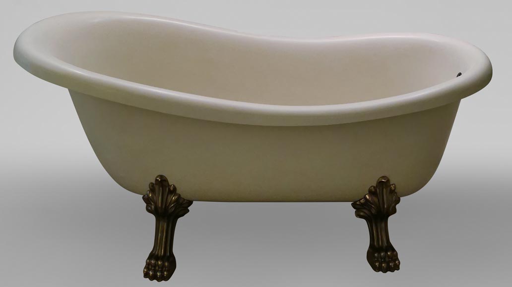 In the style of Armand Albert Rateau (1882-1938) Set including a bathtub and a plaster bas-relief, end of the 20th century. -2