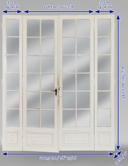 Large quadruple door with panes-7