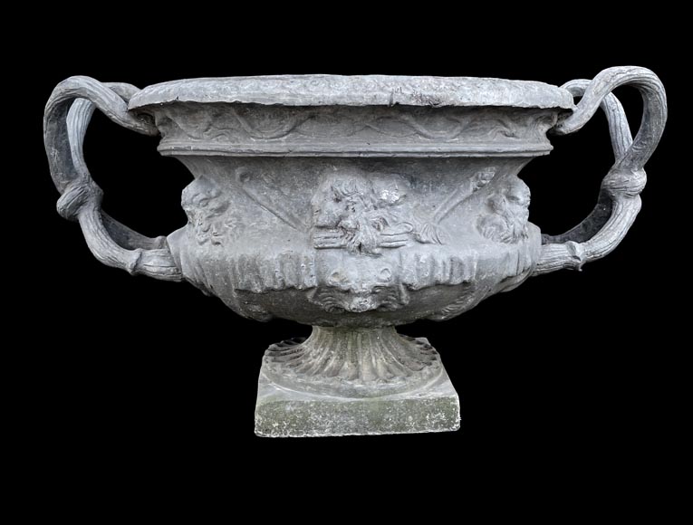 Pair of lead vases after the Warwick Vase Pair of lead vases after the Warwick Vase-1