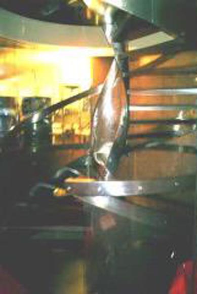   Spiral inox staircase, circa 1970-1