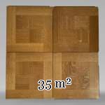 Lot of 35m² of parquet flooring shaped as squares