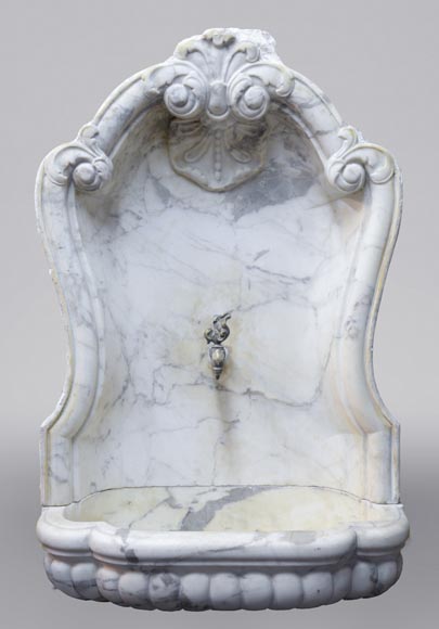 Small Louis XV interior fountain, Arabescato marble-0