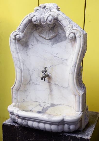 Small Louis XV interior fountain, Arabescato marble-1