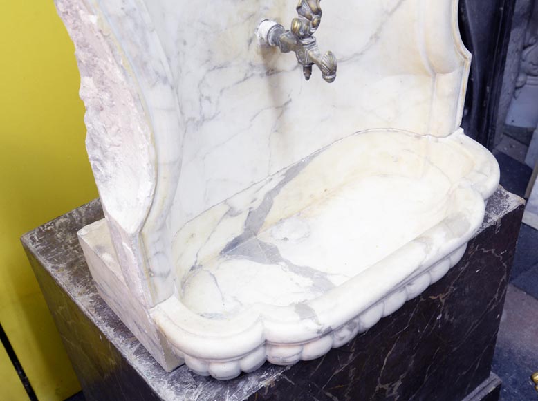 Small Louis XV interior fountain, Arabescato marble-6