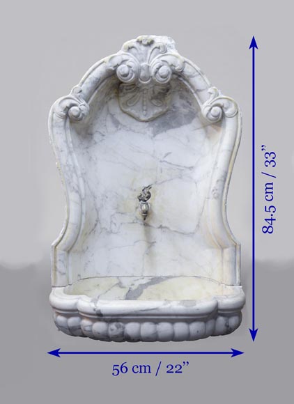 Small Louis XV interior fountain, Arabescato marble-9