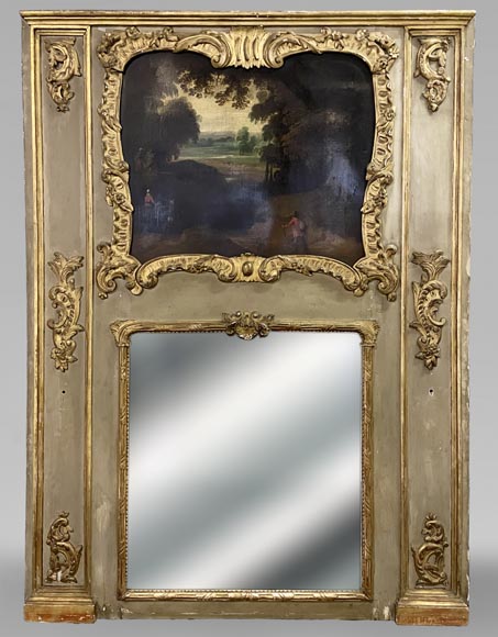 Louis XV period trumeau with painted landscape-0