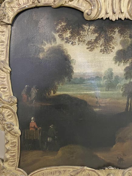 Louis XV period trumeau with painted landscape-7