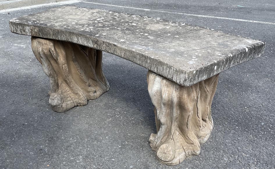 Concrete Rustic style garden furniture imitating trees, middle of the 19th century-4