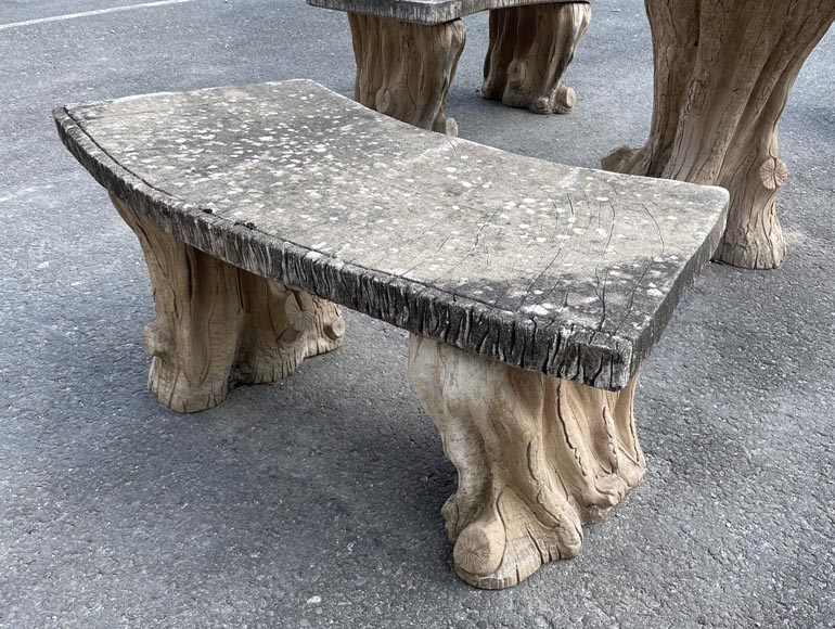 Concrete Rustic style garden furniture imitating trees, middle of the 19th century-5