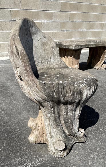 Concrete Rustic style garden furniture imitating trees, middle of the 19th century-8