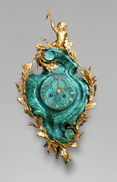 Napoleon III style sconce in bronze and malachite-0
