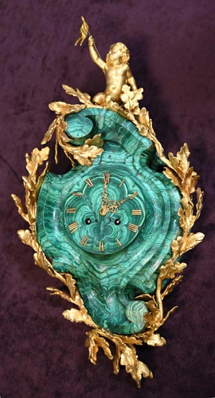 Napoleon III style sconce in bronze and malachite-2