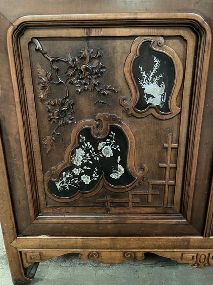 Gabriel Viardot, Japanese style shelf unit with mother-of-pearls inlay, second half of the 19th century-14