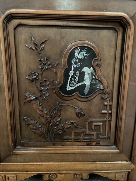 Gabriel Viardot, Japanese style shelf unit with mother-of-pearls inlay, second half of the 19th century-15