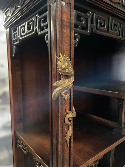 Gabriel VIARDOT, Shelving unit with dragon decoration and mother of pearl marquetry, circa 1880-1890-7