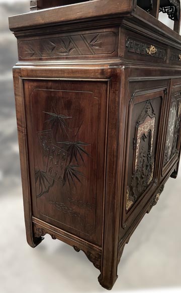 Gabriel VIARDOT, Shelving unit with dragon decoration and mother of pearl marquetry, circa 1880-1890-9