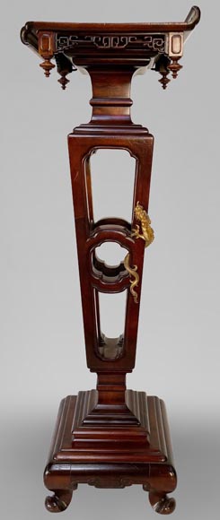Gabriel VIARDOT - Beautiful square stand with a coiling dragon-0