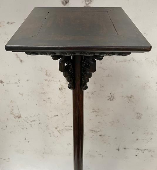 Japanese stand made of blackened wood, late 19th century-4