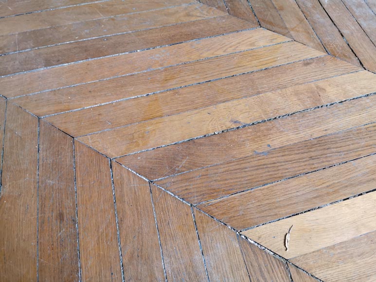 Lot of 10 m² of antique Point de Hongrie oak parquet flooring-3