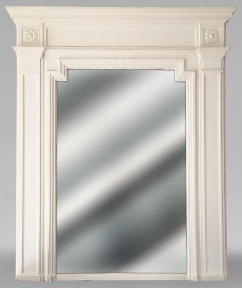 Louis XVI style trumeau with pilasters and rosaces-0