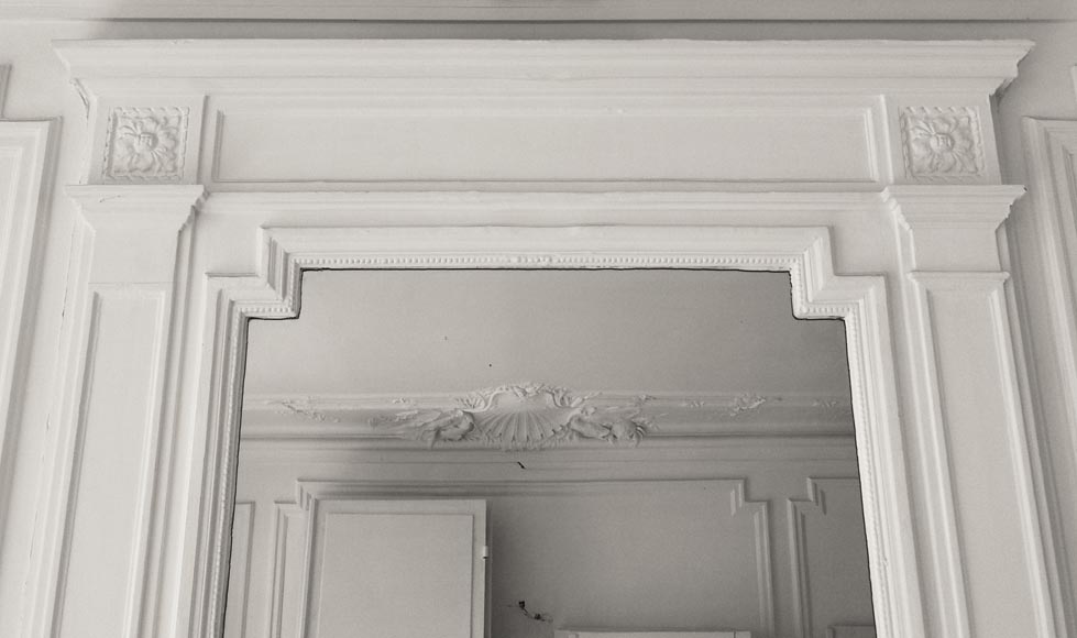 Louis XVI style trumeau with pilasters and rosaces-1