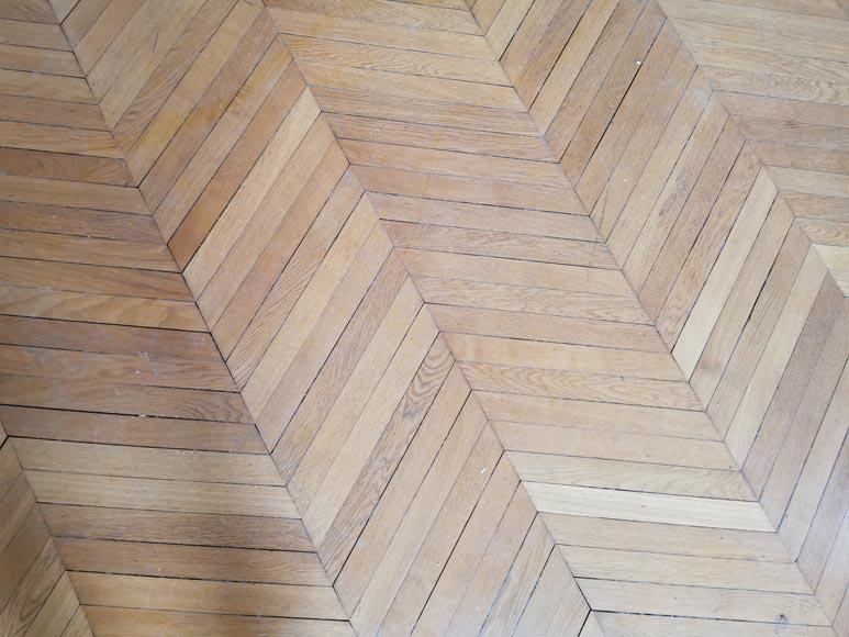 Lot of 52 m² of antique Point de Hongrie oak parquet flooring-0