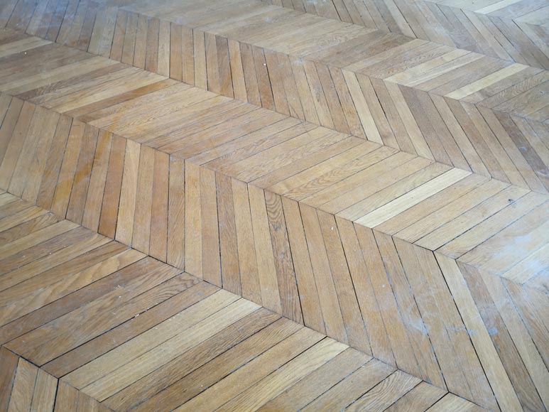 Lot of 52 m² of antique Point de Hongrie oak parquet flooring-1
