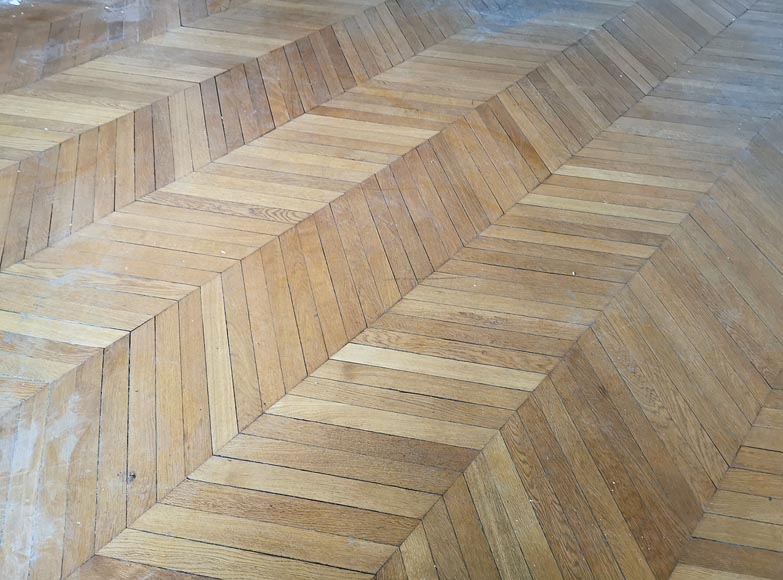 Lot of 52 m² of antique Point de Hongrie oak parquet flooring-2