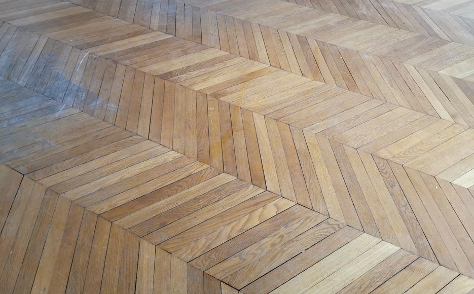 Lot of 52 m² of antique Point de Hongrie oak parquet flooring-3