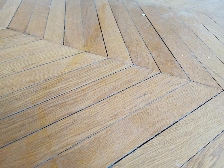 Lot of 52 m² of antique Point de Hongrie oak parquet flooring-4
