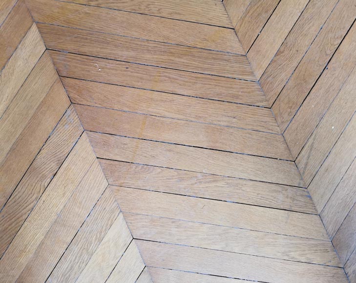 Lot of 52 m² of antique Point de Hongrie oak parquet flooring-5