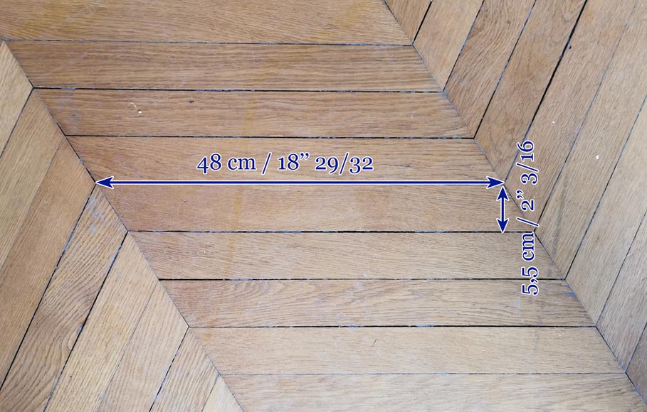 Lot of 52 m² of antique Point de Hongrie oak parquet flooring-7