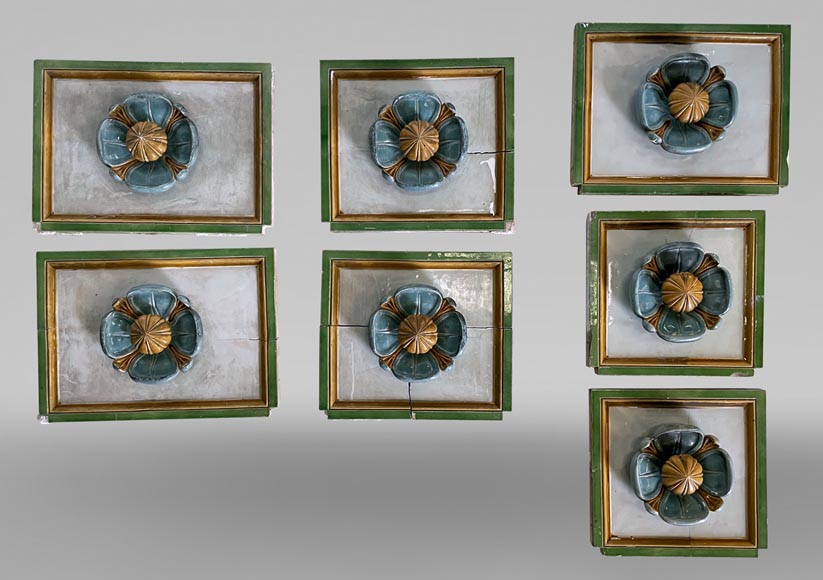 Emile Müller (1823-1889), Set of earthenware panels, circa 1880-1889-1