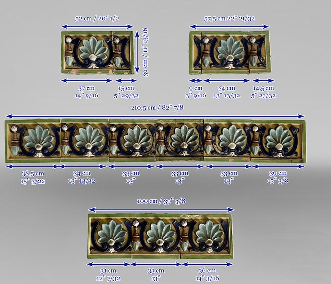 Emile Müller (1823-1889), Set of earthenware panels, circa 1880-1889-10