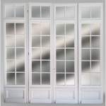 Large quadruple door with panes and mirrors