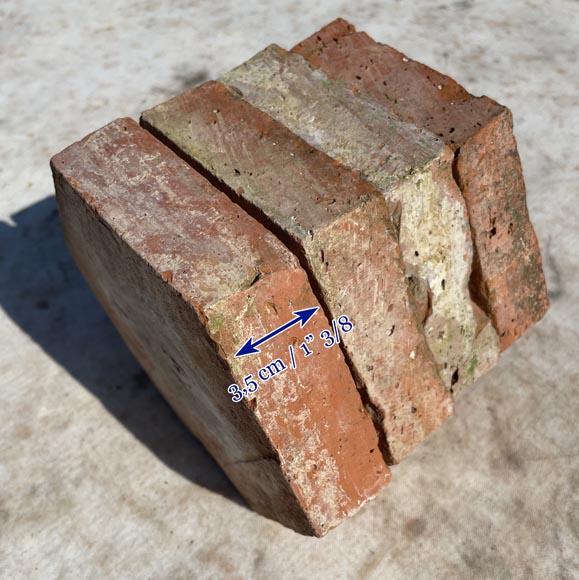 Batch of 2 m² of antique hexagonal terracotta tiles, 19th century-3