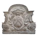 Cast iron fireback with Le Clerc coat-of-armes, 18th century