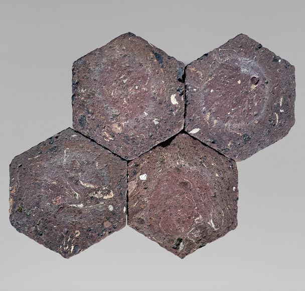 Small batch of 1,5 m² of antique hexagonal terracotta tiles-0