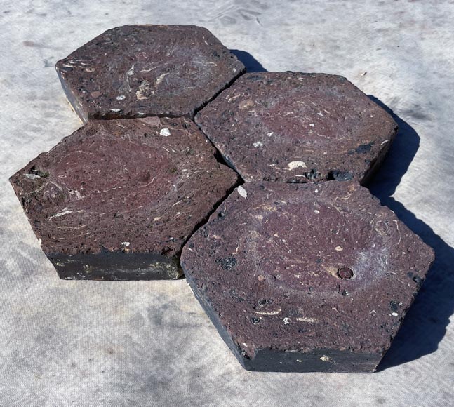 Small batch of 1,5 m² of antique hexagonal terracotta tiles-1