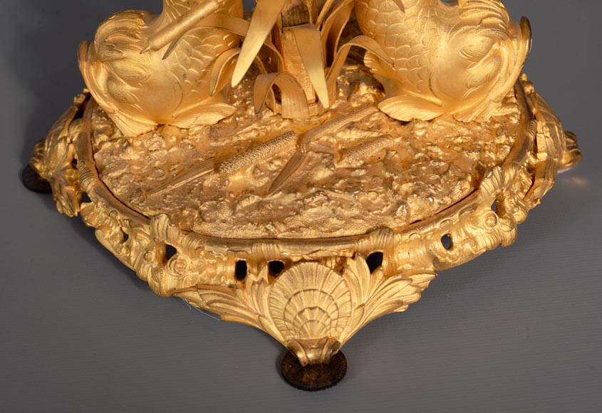 CRISTALLERIE DE CLICHY (attribuée à), Three-pieces crystal and gilt bronze garniture, second half of the 19th century-8