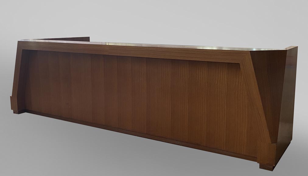 Important reception counter covering of veneer, second half of the 20th century-0
