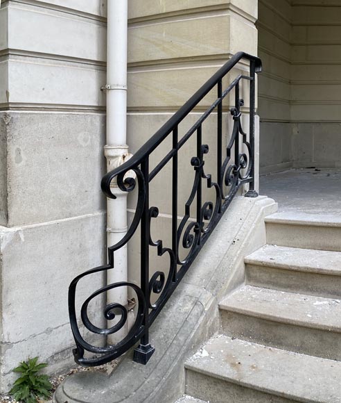 Lot of cast iron guardrails for monumental stairs, end of 19th century-6