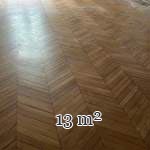 Lot of 13 m² of antique Point de Hongrie oak parquet flooring