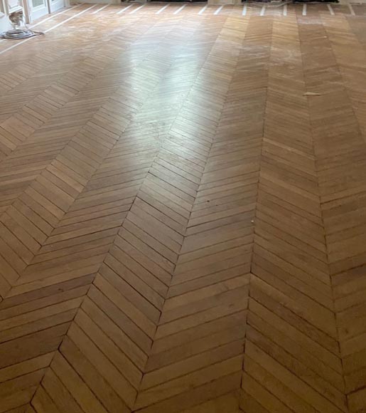Lot of 13 m² of antique Point de Hongrie oak parquet flooring-2