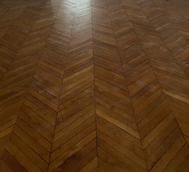 Lot of 13 m² of antique Point de Hongrie oak parquet flooring-3