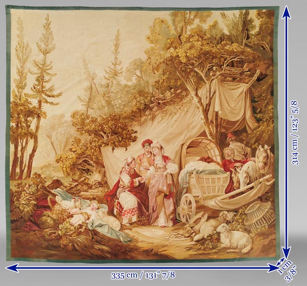 CHOCQUEEL HOUSE, Aubusson tapestry «The fortune teller» or «the bohemian» from a model by J.B. Leprince, Late 1860s -9