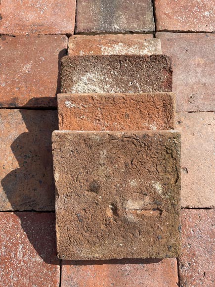 Set of around 19 m² of terracotta floor tiles in square shape-2